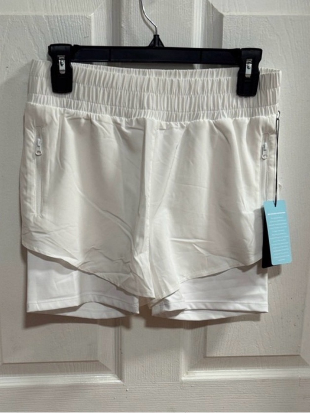 NUX White Women’s Athletic Shorts with Liner